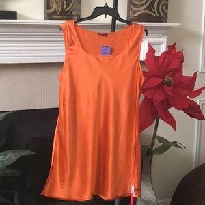 BLOUSES...   Lafayette Orange Long Shell Blouse